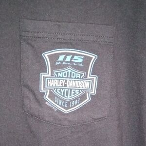 Harley-Davidson Black Short Sleeve Pocket 115 Years Tee Men’s Large